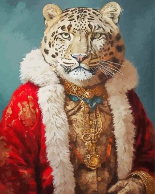 Christmas Snow Leopard paint by numbers
