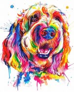 Colorful Goldendoodle paint by numbers