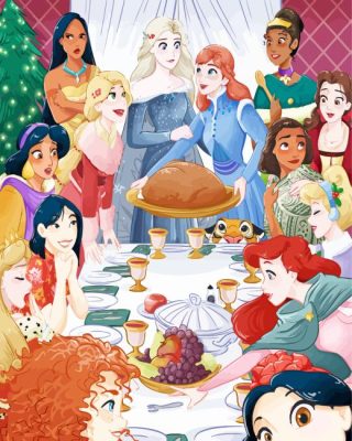 Disney Princesses Thanksgiving paint by number