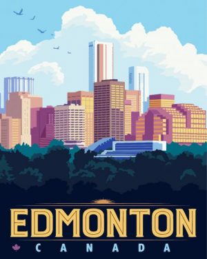 Edmonton City Poster Paint By Number