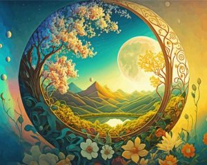 Equinox Wreath with mountains paint by numbers