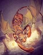 Fantasy Winged Flying Tiger paint by number