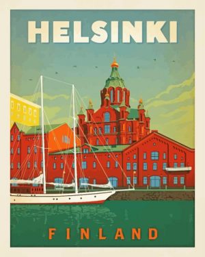Finland Helsinki Poster paint by numbers