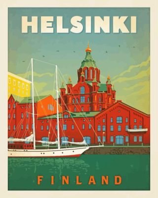 Finland Helsinki Poster paint by numbers