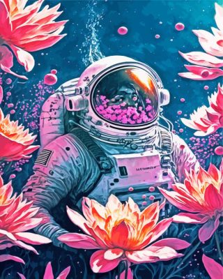 Flowernaut In Space paint by number
