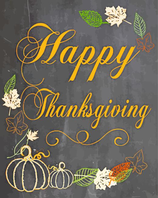 Happy Thanksgiving Quote paint by number