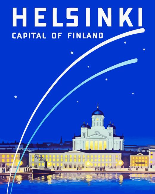 Helsinki Finland Poster paint by numbers