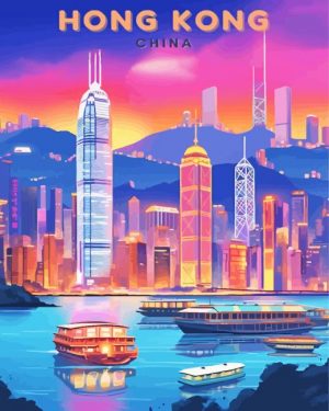 Hong Kong China Poster paint by numbers