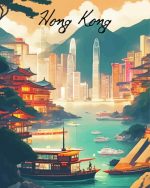 Hong Kong Travel Poster paint by numbers