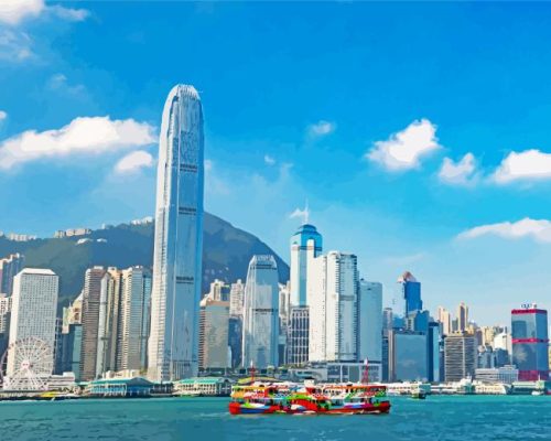 Hong Kong Victoria Harbour paint by number