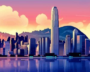 Illustration Hong Kong paint by numbers