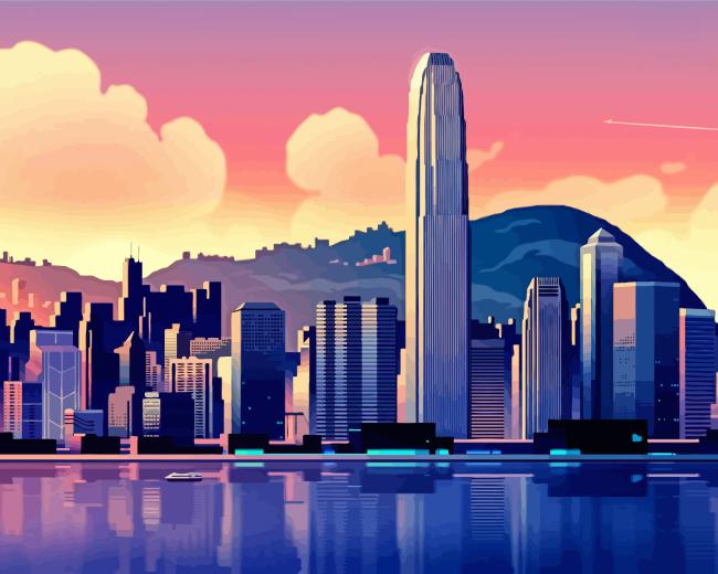 Illustration Hong Kong paint by numbers