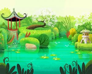 Illustration Japanese Garden paint by number