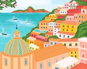 Illustration Positano paint by numbers