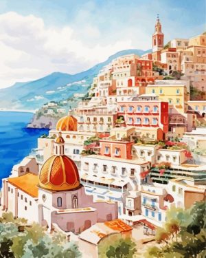 Italy Positano Village paint by numbers