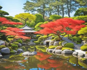 Japanese Garden Landscape paint by numbers