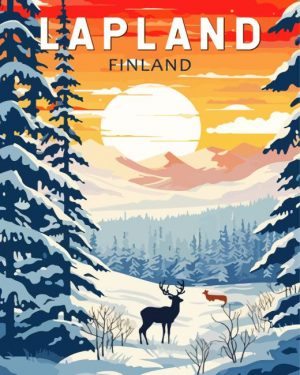 Lapland Finland Poster paint by numbers