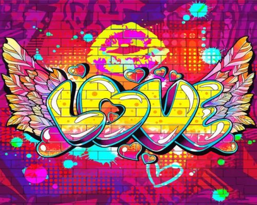 Love Graffiti Art paint by number
