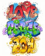 Love Peace Joy Graffiti paint by number