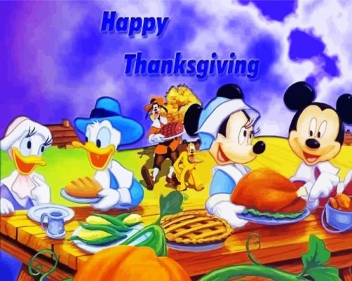Mickey Mouse Thanksgiving paint by numbers