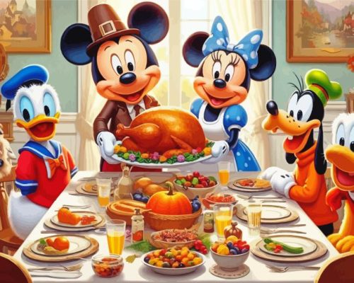 Mickey Mouse Thanksgiving paint by number