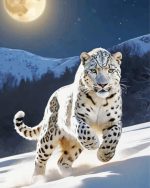 Moonlight Snow Leopard paint by number