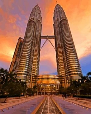 Petrona Twin Towers Kuala Lampur Paint By Numbers