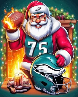 Philadelphia Eagles Santa paint by numbers