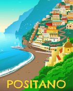 Positano Amalfi Coast Poster paint by numbers