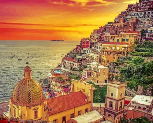 Positano At Sunset paint by numbers