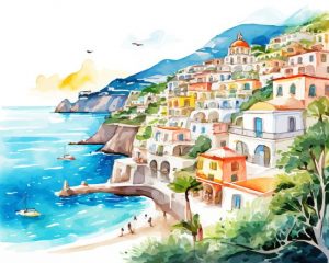 Positano Italy Art paint by number