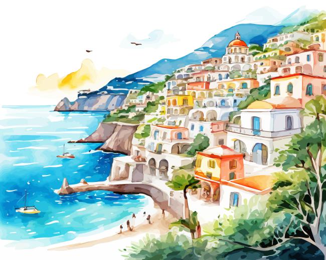 Positano Italy Art paint by number