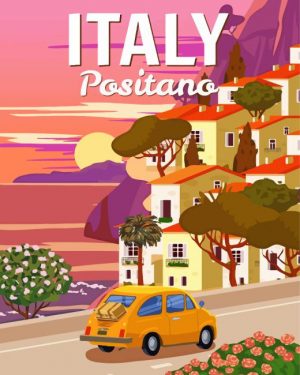 Positano Italy Poster paint by number