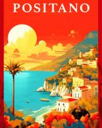 Positano Travel Poster paint by numbers