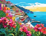 Positano Village paint by numbers