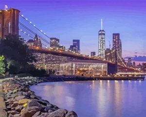 River Brooklyn Bridge Nyc Paint By Number