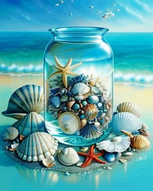 Sea Shells Bottle paint by number