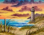 Seascape With Lighthouse Bob Ross Paint By Number