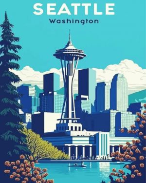 Seattle Poster paint by numbers