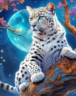 Snow Leopard On A Tree paint by numbers