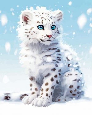 hugh grant Diamond Snow Leopard baby paint by number