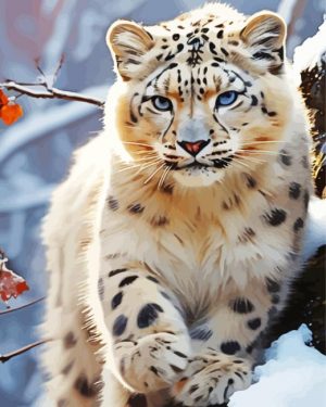 Snow Leopard paint by number