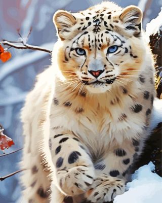 Snow Leopard paint by number