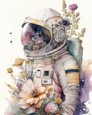 Space Blooming Flowernaut Paint By Numbers