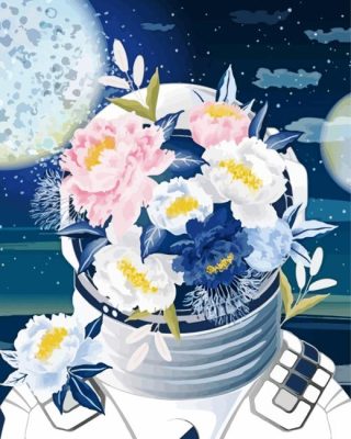 Space Blooming Flowernaut paint by numbers