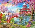 Spring Japanese Garden paint by number