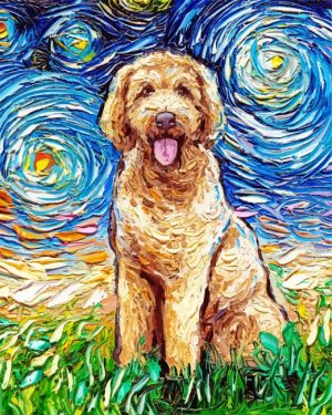 Starry Night Goldendoodle paint by numbers