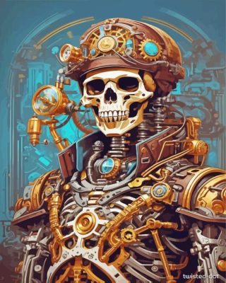 Steampunk Skeleton paint by numbers
