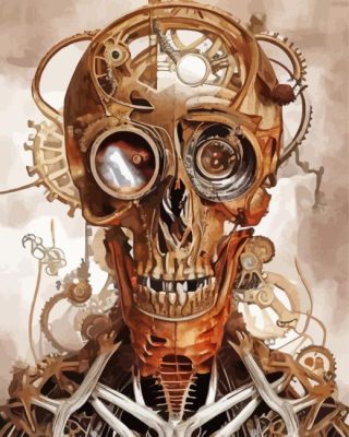 Steampunk Skull paint by numbers