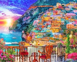 Sunset In Positano paint by numbers